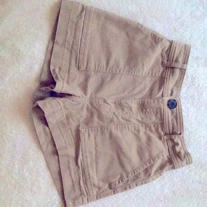 High Waisted Coffee Cargo Shorts